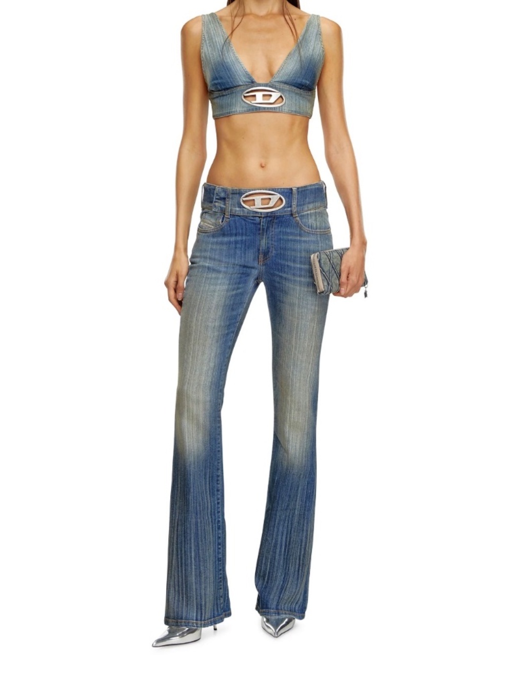 Diesel Bra top in streaky heritage denim Diesel 'Propol' Pant in Blue Denim - Picture 3 of 6
